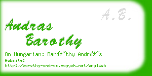 andras barothy business card